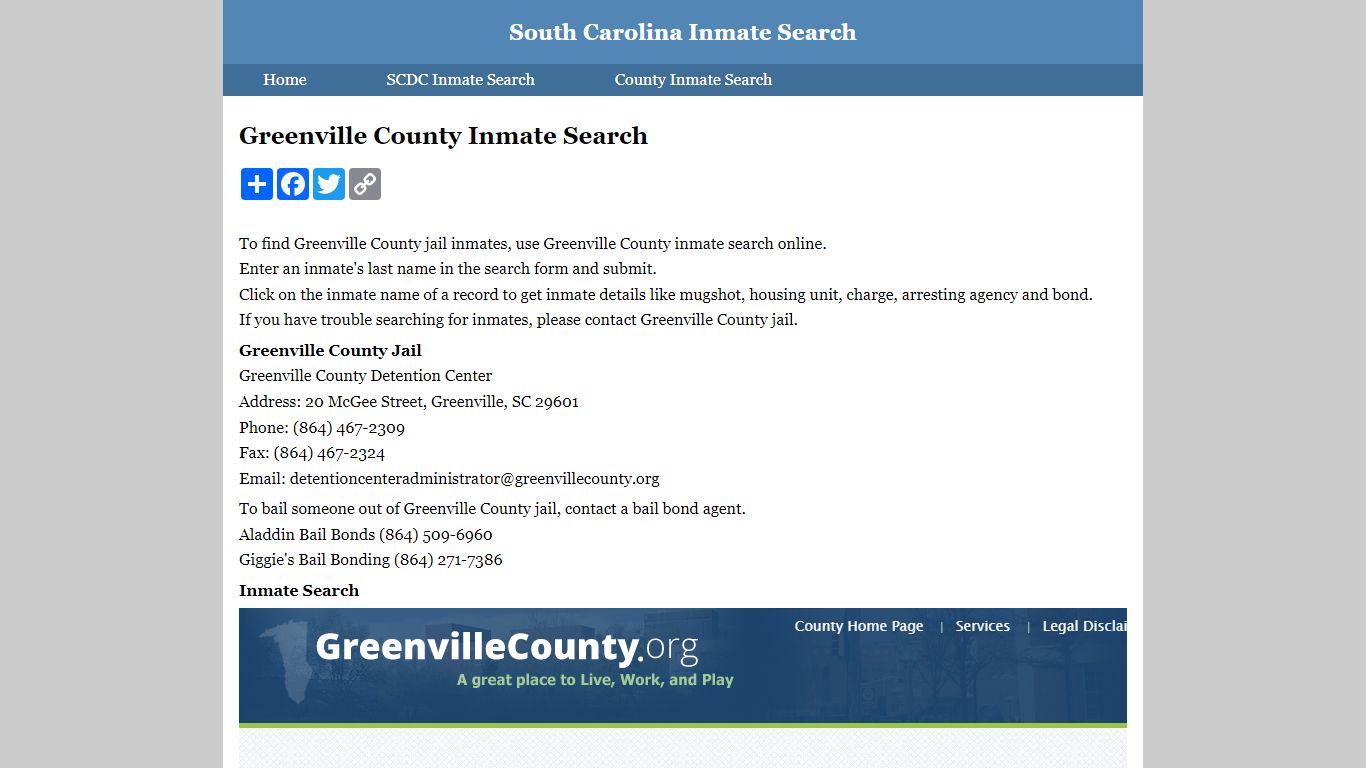 Greenville County Inmate Search